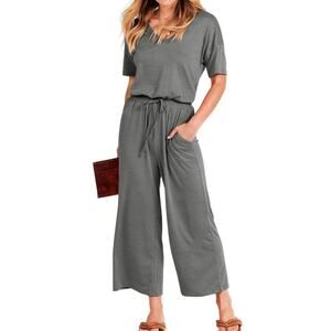 Anrabess Elastic Waist Wide Leg Pull On Pants US Womens XL New